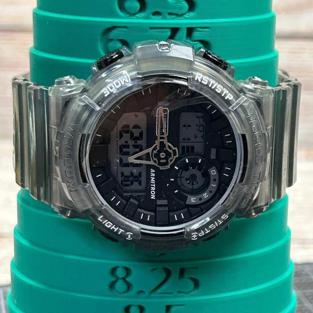 Armitron Pro Sport World Time Chronograph Digital‎ Analog Watch MA19439A